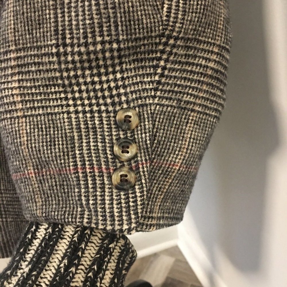 BROOKS BROTHERS Camel Hair Glen Plaid 2 Button Blazer Jacket Men's 44 Regular - Picture 8 of 11